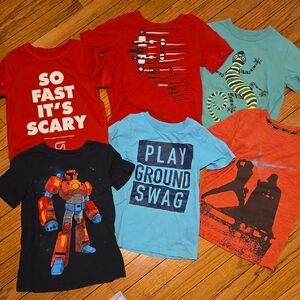 Graphic Kids T-Shirts Bundle - Red, Blue, Black